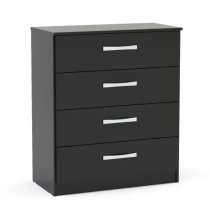 Lynn High Gloss Chest Of 4 Drawers In Black