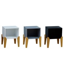 Fremont Contemporary Wooden Bedside Table In Black