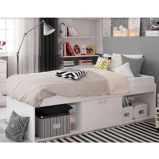 Valerie Low Sleeper Cabin Storage Bed In White