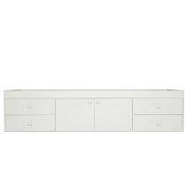 Valerie Single Bed In White With 2 Doors And 4 Drawers