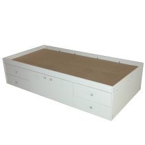 Valerie Single Bed In White With 2 Doors And 4 Drawers