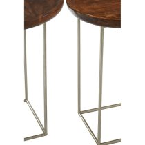 Acton Wooden Set Of 2 Side Tables With Iron Frame In Natural