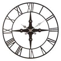 Symbia Round Wall Clock In Black Metal Frame