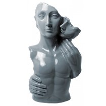 Lovers Torso Sculpture In Grey Ceramic