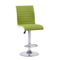 Topaz White High Gloss Bar Table With 4 Ritz Green White Stools