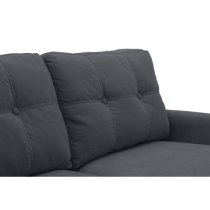 Olton Fabric 3 Seater Sofa With Wooden Legs In Charcoal