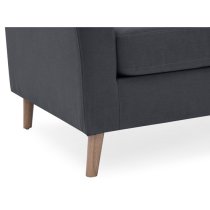 Olton Fabric 3 Seater Sofa With Wooden Legs In Charcoal