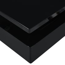 Quinton Glass Top High Gloss Coffee Table In Black With LED