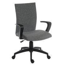 Atlas Fabric Home Office Chair In Grey With Castors