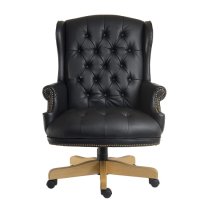 Patmos Executive Office Chair In Black Bonded Leather