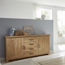 Berger Wooden Sideboard In Rustic Oak With 2 Doors