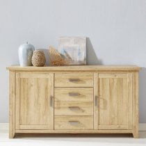 Berger Wooden Sideboard In Rustic Oak With 2 Doors