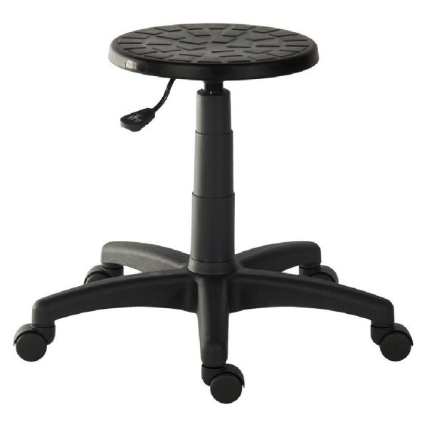 Payson PU Leather Office Stool In Black