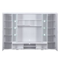 Roma Entertainment Unit White With High Gloss Fronts And LED