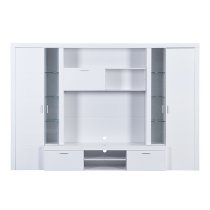 Roma Entertainment Unit White With High Gloss Fronts And LED