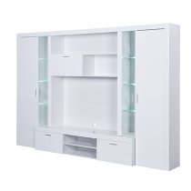 Roma Entertainment Unit White With High Gloss Fronts And LED