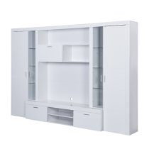 Roma Entertainment Unit White With High Gloss Fronts And LED