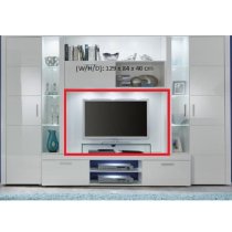 Roma Entertainment Unit White With High Gloss Fronts And LED