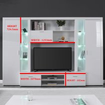 Roma Entertainment Unit White With High Gloss Fronts And LED