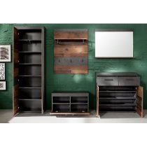 Saige Hallway Furniture Set In Old Wood And Graphite Grey