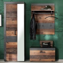 Saige Hallway Furniture Set 1 In Old Wood And Graphite Grey