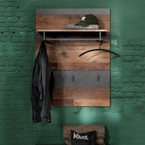 Saige Wall Mounted Coat Rack In Old Wood And Graphite Grey