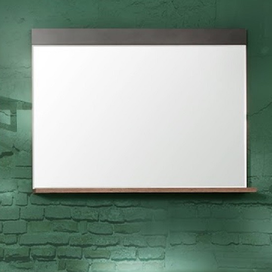 Saige Wall Mirror In Old Wood And Graphite Grey