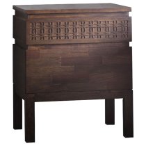 Bahia Wooden Bedside Cabinet In Brown