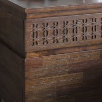 Bahia Wooden Bedside Cabinet In Brown