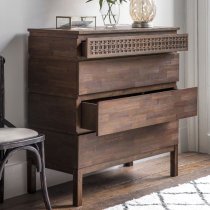 Bahia Wooden Chest Of 4 Drawers In Brown