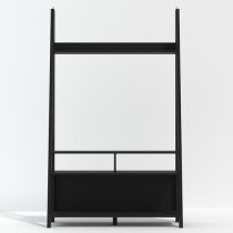 Travis Wooden Ladder TV Stand With 3 Shelves In Black