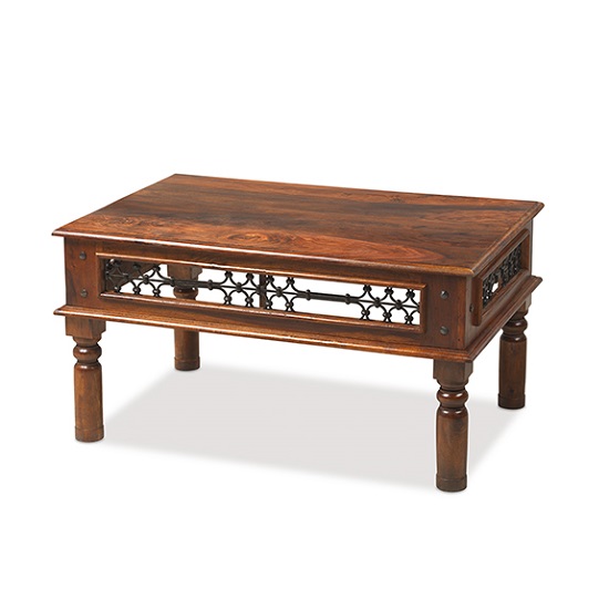 Zander Wooden Coffee Table Rectangular In Sheesham Hardwood