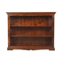 Zander Wooden Low Bookcase In Sheesham Hardwood