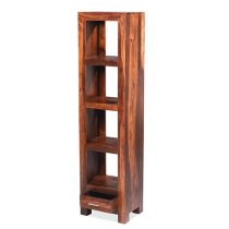 Payton Wooden Slim Bookcase In Sheesham Hardwood