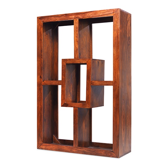 Payton Wooden Display Unit Rectangular In Sheesham Hardwood