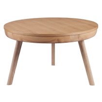 Morvik Round Wooden Coffee Table In Oak