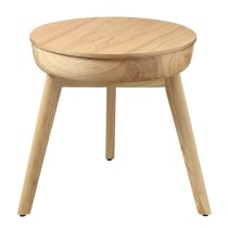 Morvik Round Wooden Lamp Table In Oak