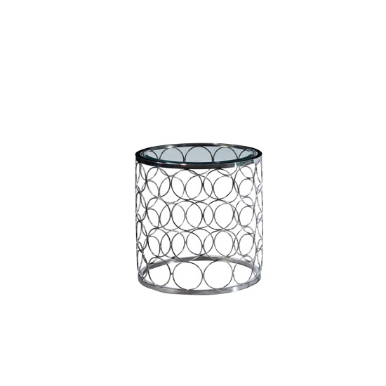 Kayla Glass End Table In Clear With Chrome Finish Base