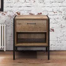 Urbana Wooden Bedside Cabinet With 1 Drawer In Rustic