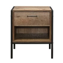 Urbana Wooden Bedside Cabinet With 1 Drawer In Rustic