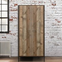 Urbana Wooden Wardrobe With 2 Doors In Rustic