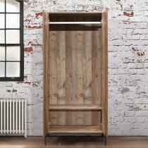 Urbana Wooden Wardrobe With 2 Doors In Rustic