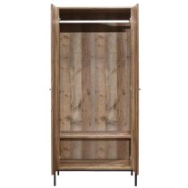 Urbana Wooden Wardrobe With 2 Doors In Rustic