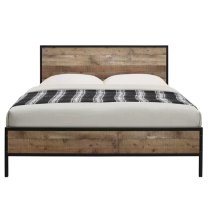 Urbana Wooden Double Bed In Rustic