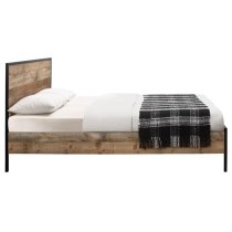 Urbana Wooden Double Bed In Rustic