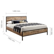 Urbana Wooden Double Bed In Rustic