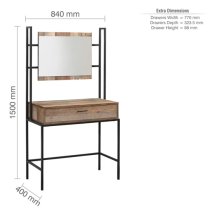 Urbana Wooden Dressing Table And Mirror In Rustic