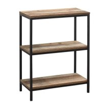 Urbana Wooden Bookcase With 3 Tiers In Rustic