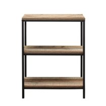 Urbana Wooden Bookcase With 3 Tiers In Rustic