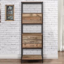 Urbana Wooden Shelving Unit With 3 Drawers In Rustic